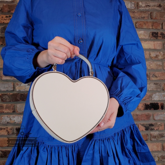 NWT AUTHENTIC KATE SPADE LOVE SHACK KS PRINT GUITAR STRAP HEART CROSSBODY - Picture 4 of 9